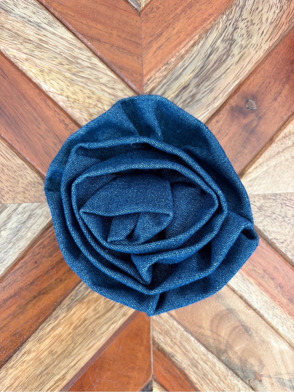 Denim flower scrunchie